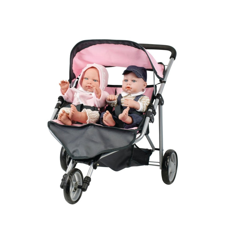 Dukke Tvillingeklapvogn - Mini Mommy - Anbefales fra 3 - 6 år. - Billede 1