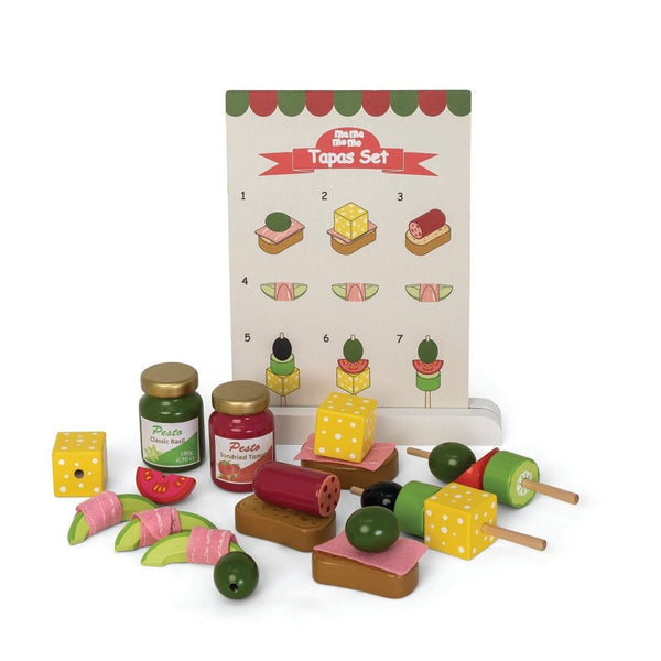 MaMaMeMo Tapassæt i træ - Legemad - Fra 3 år. - Billede 1