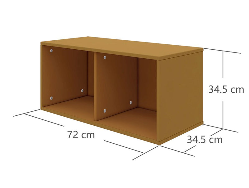 Bogkasse m/2 rum Mustard MDF  - Billede 1