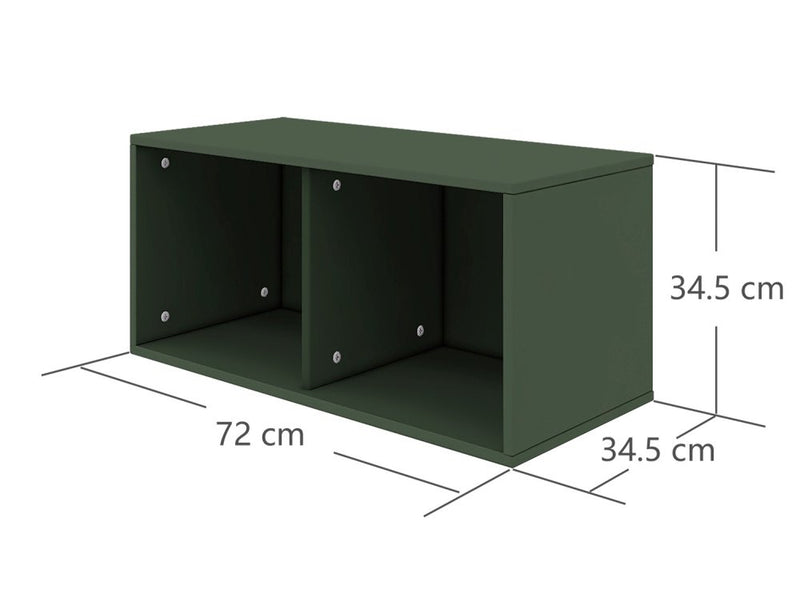 Bogkasse m/2 rum Deepgreen MDF - Billede 1