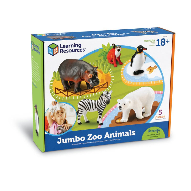 Jumbo Dyresæt: Zoo-dyresæt - 5 stk - Learning Resources - Fra 2 år. - Billede 1