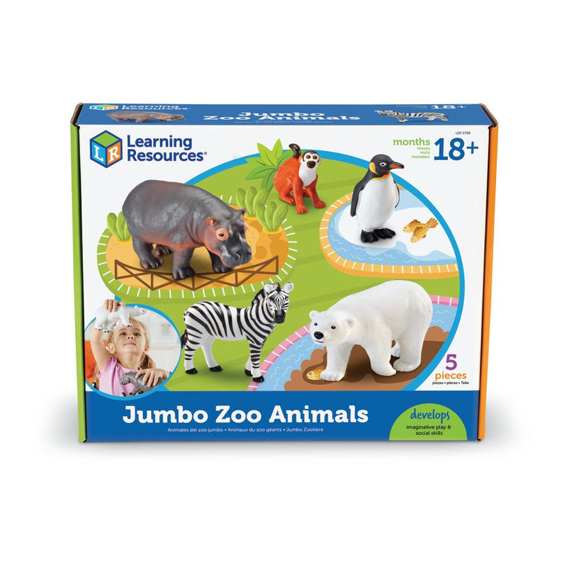 Jumbo Dyresæt: Zoo-dyresæt - 5 stk - Learning Resources - Fra 2 år. - Billede 1