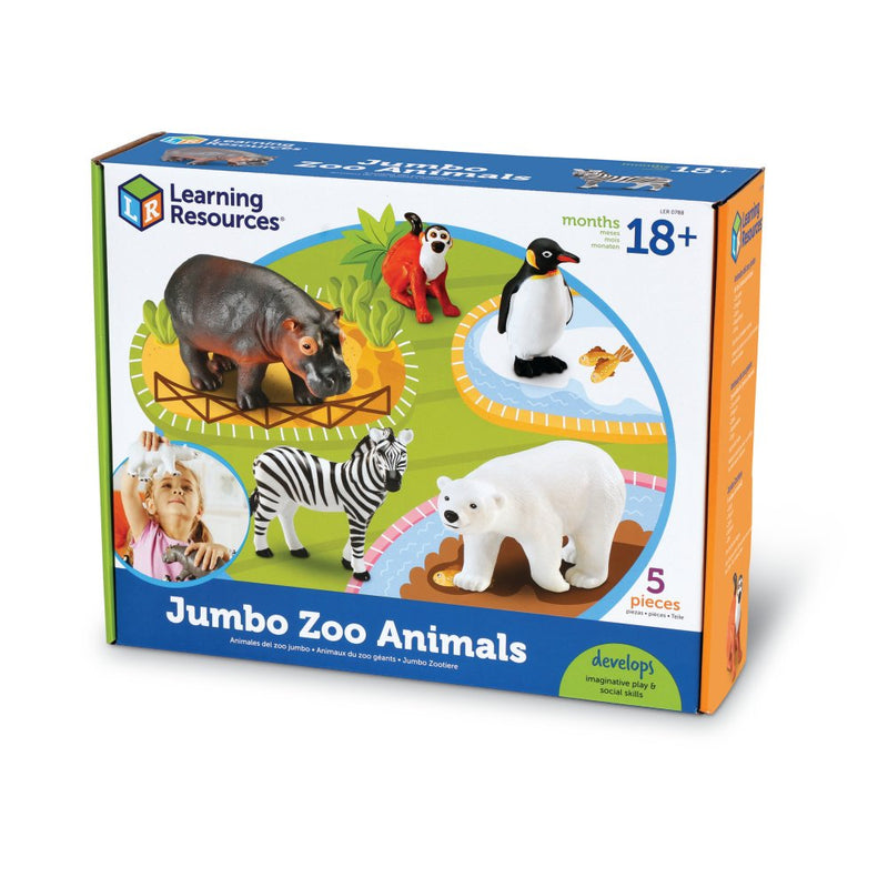 Jumbo Dyresæt: Zoo-dyresæt - 5 stk - Learning Resources - Fra 2 år. - Billede 1