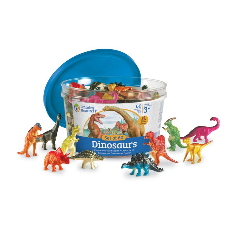 Learning Resources - Dinosaur-figurer i gummi - 60 stk. - Fra 3 år. - Billede 1