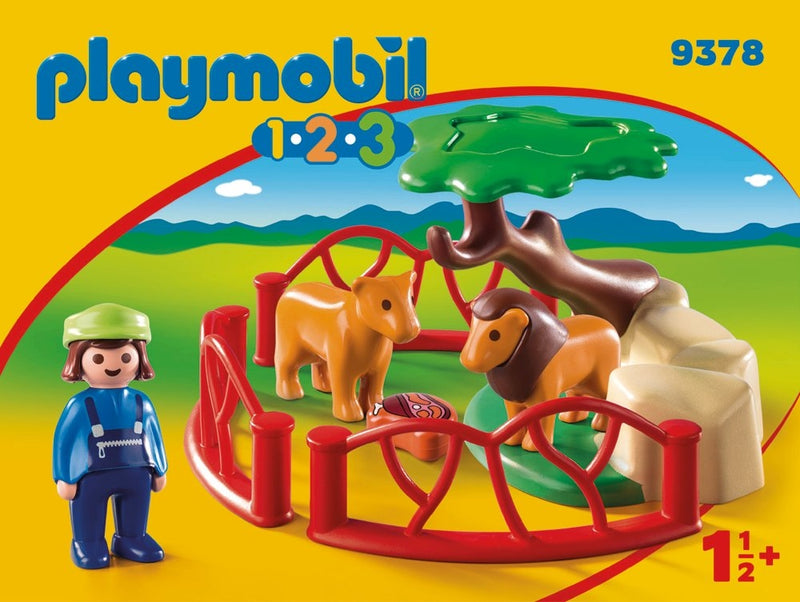 Playmobil 1.2.3 - Løveindhegning til Zoo - Fra 18 mdr. - Billede 1