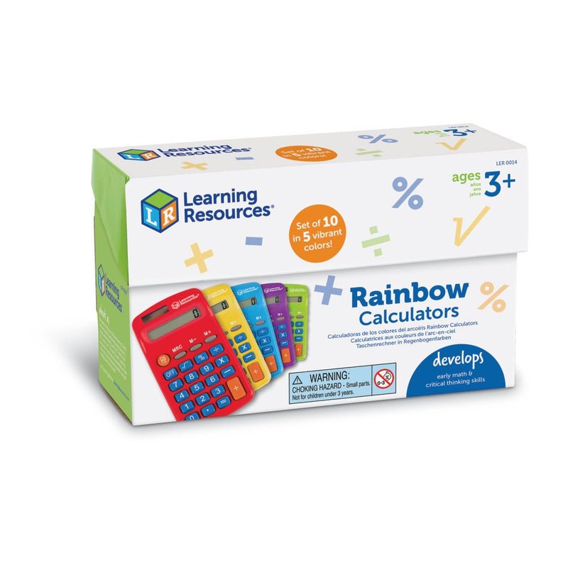 Lommeregnersæt Rainbow - 10 stk - Learning Resources - Fra 3 år. - Billede 1