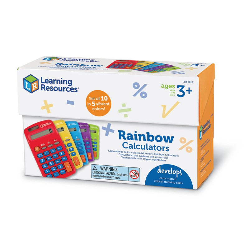 Lommeregnersæt Rainbow - 10 stk - Learning Resources - Fra 3 år. - Billede 1