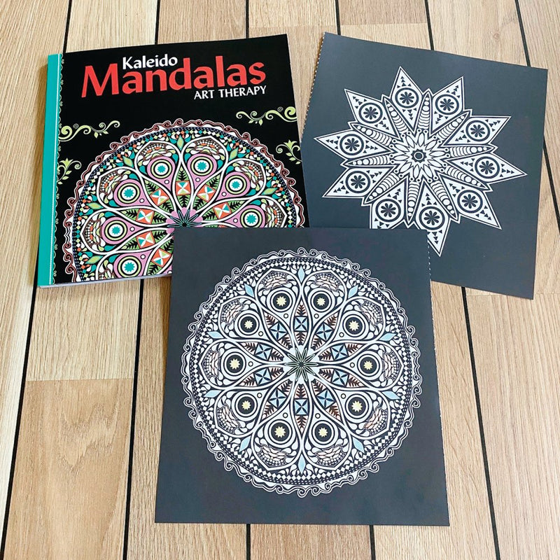 Malebog - Mandalas Art Therapy - Sort - Unicorn - Billede 1