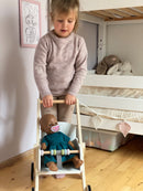 Byastrup Dukke Klapvogn - Træ - Hvid- Fra 3 år.