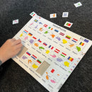 Lande/Flag Memo Puslespil i pap fra Larsen - 27 brikker.