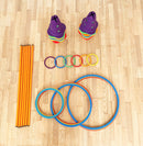 Gonge Motorikbane med Kegler, Stænger og Ringe - 33 dele.