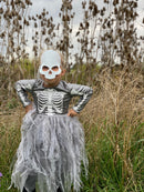 Udklædning - Skelet heksekjole - Str. 7-8 år.