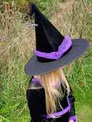 Udklædning - Heksekjole m/hat - Str. 7-8 år.