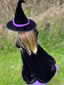 Udklædning - Heksekjole m/hat - Str. 5-6 år.