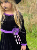 Udklædning - Heksekjole m/hat - Str. 5-6 år.