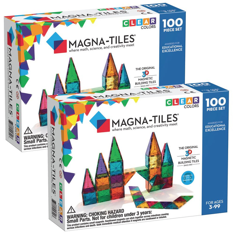 Magna-Tiles - 200 stk. Transparent. - Billede 1