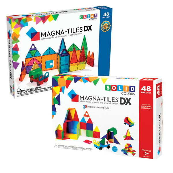Magna-Tiles DX sæt - 96 stk. Transparent & Farvet. - Billede 1