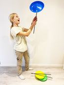 Jonglør tallerkener med plaststave - 3 stk - ass farve. - Billede 1