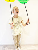 Jonglør tallerkener med plaststave - 3 stk - ass farve. - Billede 1