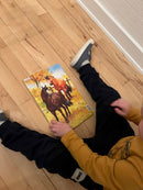 Puslespil i Pap fra Larsen - Heste - sæt med 2 stk.