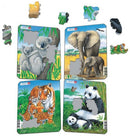 Puslespil i Pap fra Larsen - 4 stk med Jungledyr - Billede 1