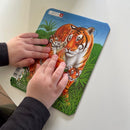 Puslespil i Pap fra Larsen - 4 stk med Jungledyr