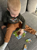 Puslespil i Pap - Dyrebørn - sæt med 4 stk.