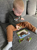 Puslespil i Pap - Dyrebørn - sæt med 4 stk.