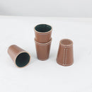 Raflebægersæt med 4 stk raflebæger af læder - Ø:6,5 x H:9 cm - Billede 1