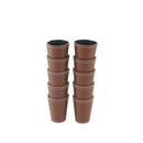 Raflebægersæt med 10 stk raflebæger af læder - Ø:6,5 x H:9 cm - Billede 1