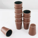 Raflebægersæt med 10 stk raflebæger af læder - Ø:6,5 x H:9 cm - Billede 1