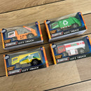 Legetøjsbiler i metal - Renovation - 4 stk - 12 cm.