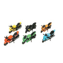 Legetøjsmotorcykelsæt i ass. farver - 12 cm - 6 stk. - Billede 1