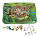 Stort Legetæppe - Borgmotiv med 21 fantasy og eventyrfigurer - 180x130 cm. - Billede 1