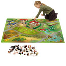 Legetæppe med bondegårds-tema og dyrefigurer - 100x150 cm. - Billede 1