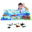 Legetæppe med nordpolen-tema og havdyr-figurer - 100x150 cm. - Billede 1