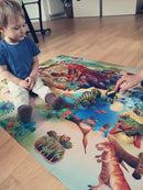 Legetæppe med dino-tema og 8 dinosaurer - 100x150 cm. - Billede 1