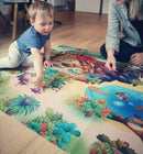 Legetæppe med dino-tema og 8 dinosaurer - 100x150 cm. - Billede 1