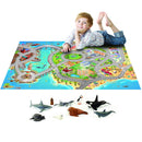 Legetæppe med kyst-motiv og havdyr-figurer - 100x150 cm. - Billede 1