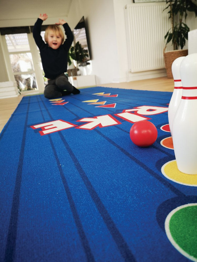 Legetæppe med bowlingbane og bowlingspil - 100x300 cm. - Billede 1