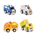 VIGA Køretøjer i træ - 4 stk - L:13 cm - Fra 18 mdr.