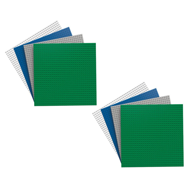 BiOBUDDi Byggeplader - 4 Farver 8 stk - Mål: 25 x 25 cm (32 x 32 knopper) - Billede 1