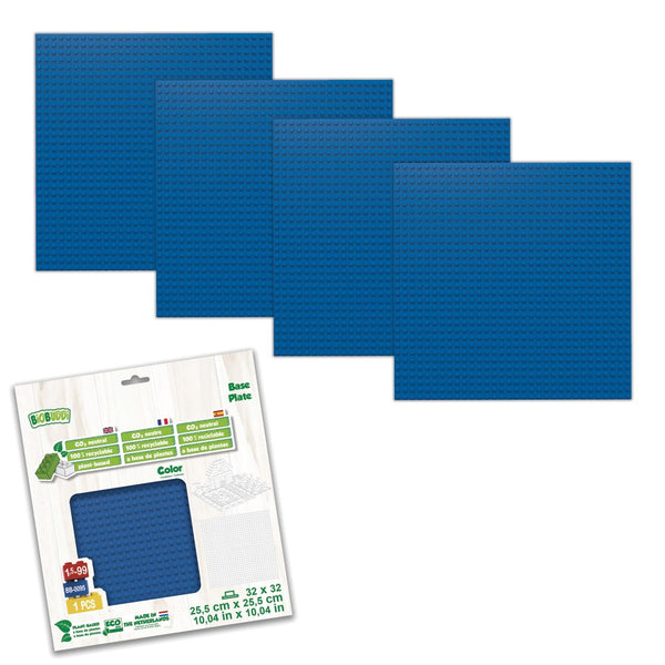 BiOBUDDi Byggeplader - 5 stk Blå - Mål: 25 x 25 cm (32 x 32 knopper) - Billede 1