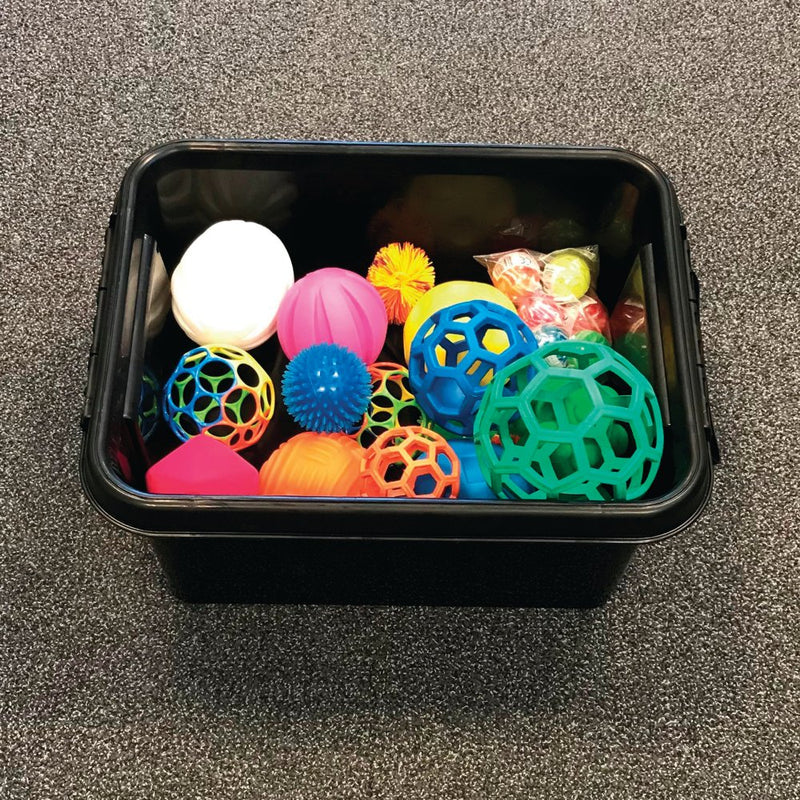 Sansebolde i kasse med 50 assorterede sensoriske bolde - Fra 3 år. - Billede 1