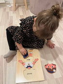 VIGA Knoppuslespil i træ - Pige - 7 brikker