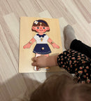 VIGA Knoppuslespil i træ - Pige - 7 brikker