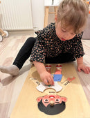 VIGA Knoppuslespil i træ - Dreng - 12 brikker