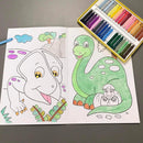 Malehæfte - Baby dinoer farvelægges med farvekridt