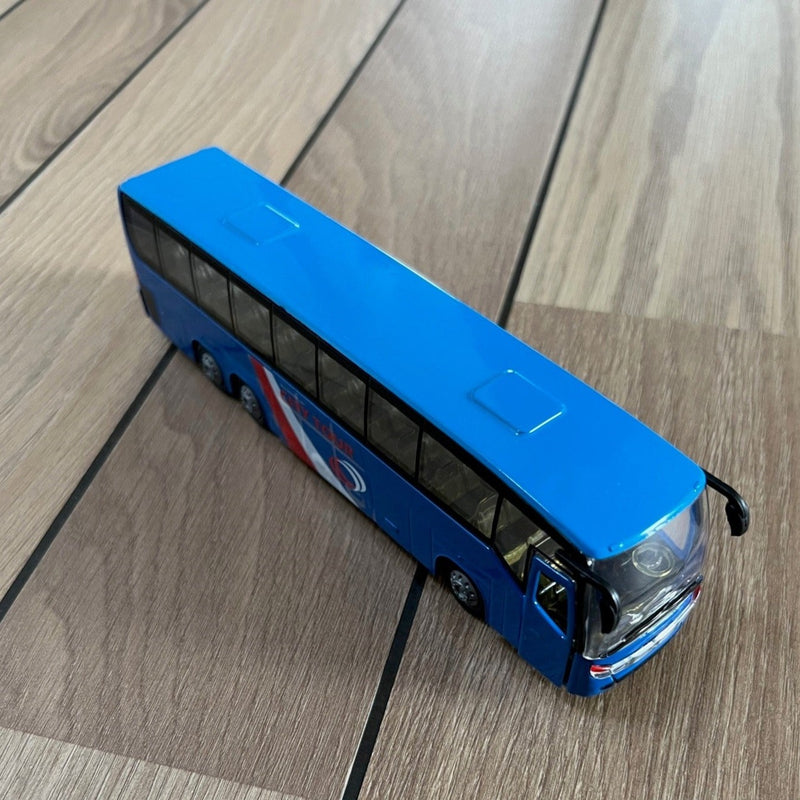 Legetøjsbiler - Blå Charterbus - 1 stk - 16 cm.