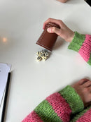 Raflebægersæt med 4 stk raflebæger af læder